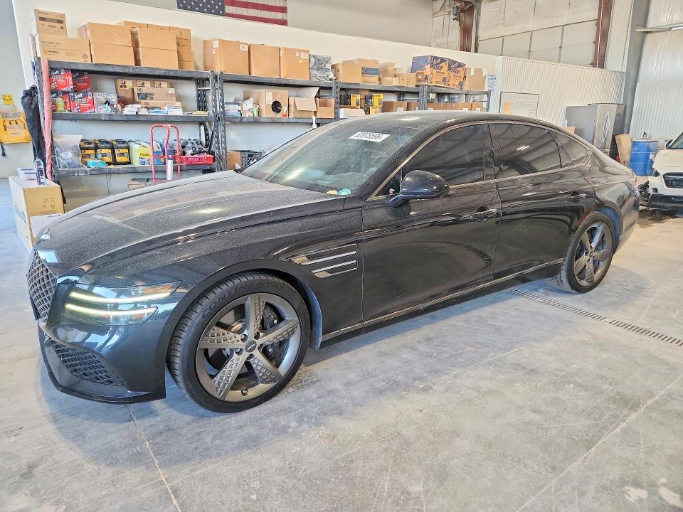 2023 Genesis G80 VIN KMTGB4SD1PU192243 COPART salvage auction — FRONT END, Ne - Cert Of Title-Salvage, sold $8,000 on 2026-07-21 (photo 1)