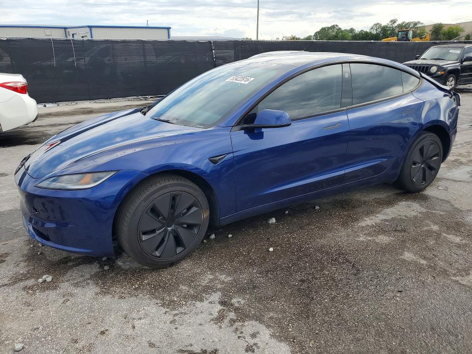 2025 Tesla Model 3 VIN 5YJ3E1EA8SF951735 COPART salvage auction — REAR END, Fl - Cert Of Title Slvg Rebuildable, sold $8,100 on 2026-07-28 (photo 1)
