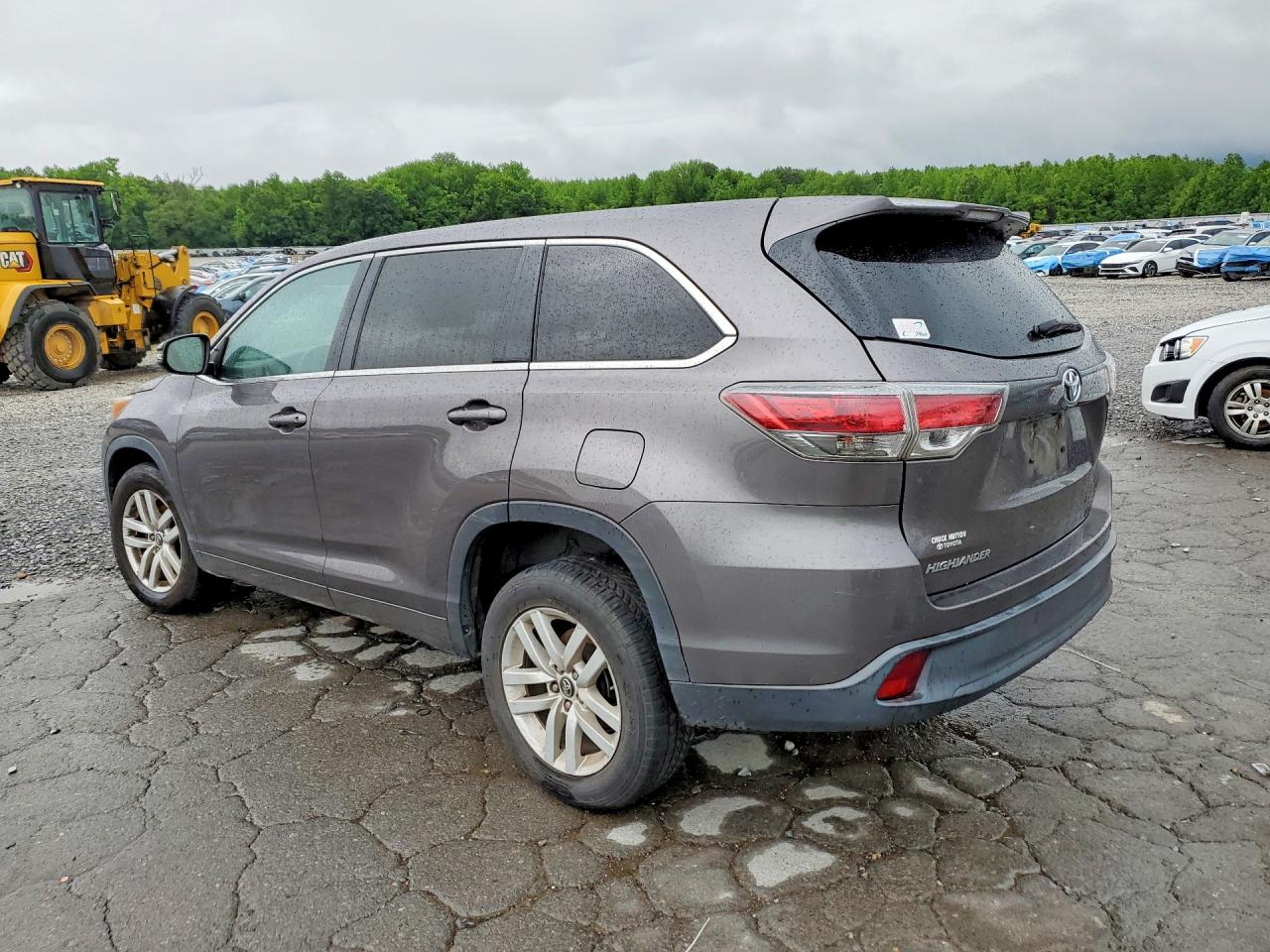 2016 Toyota Highlander VIN 5TDZKRFH9GS153261 COPART salvage auction — Burn Engine, TN - SALVAGE CERTIFICATE, sold $3,150 on 2026-06-23 (photo 2)