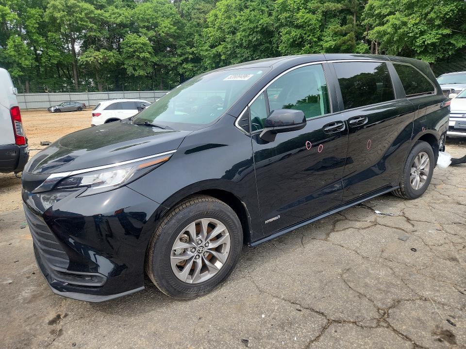 2021 Toyota Sienna VIN 5TDKRKEC9MS004676 COPART salvage auction — REAR END, Ga - Cert Of Title-Salvage, sold $775 on 2026-07-24 (photo 1)