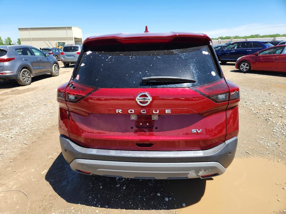 2021 Nissan Rogue VIN JN8AT3BA7MW008042 COPART salvage auction — HAIL, Ks - Cert Of Title-Salvage, sold $7,500 on 2026-07-28 (photo 6)
