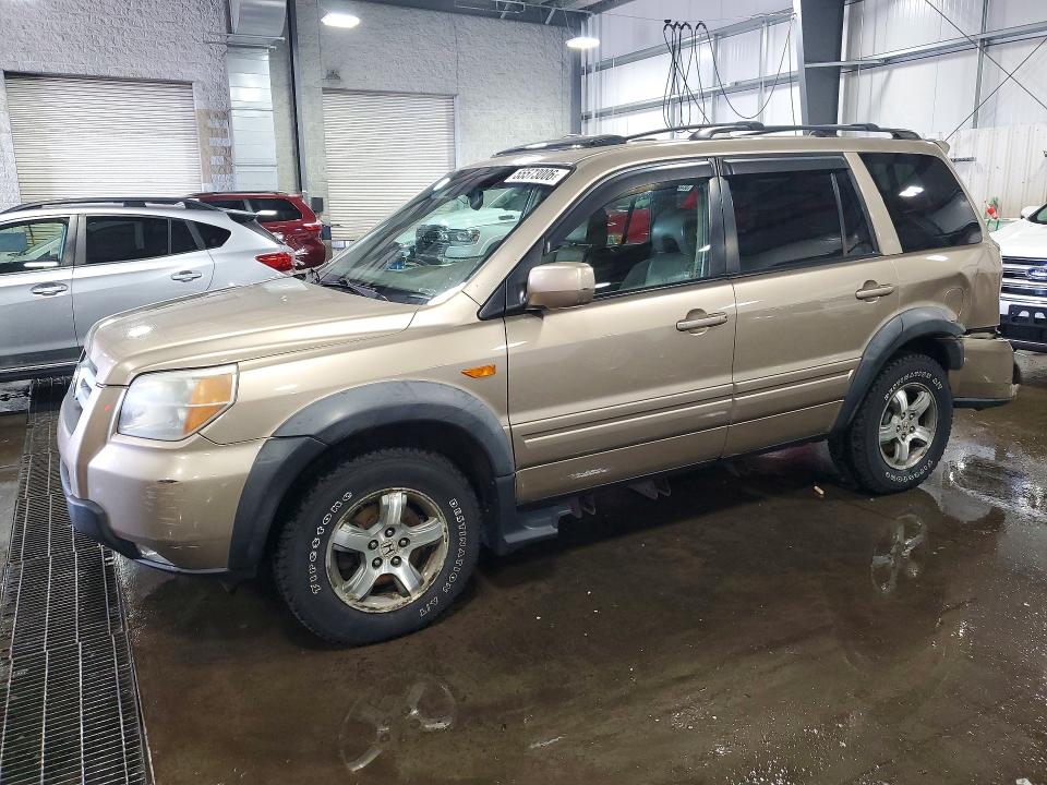 2007 Honda Pilot VIN 2HKYF187X7H522849 COPART salvage auction — REAR END, Mn - Cert Of Title-Prior Salvage, sold $625 on 2026-07-09 (photo 1)