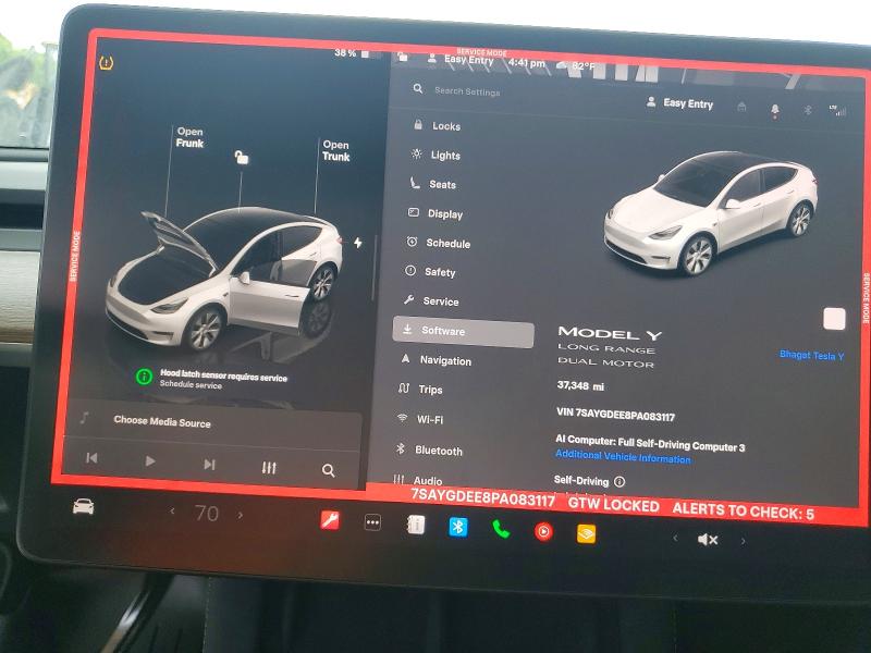 2023 Tesla VIN 7SAYGDEE8PA083117 COPART salvage auction — FRONT END, Ga - Cert Of Title-Salvage, sold $3,500 on 2026-07-23 (photo 9)