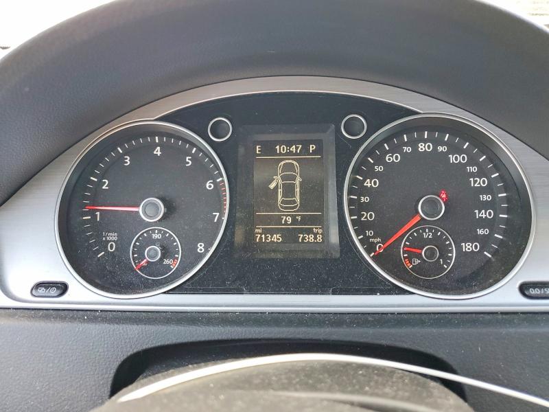 2013 Volkswagen Passat cc VIN WVWBP7ANXDE529150 COPART salvage auction — HAIL, Oh - Cert Of Title-Salvage, sold $2,050 on 2026-07-09 (photo 9)