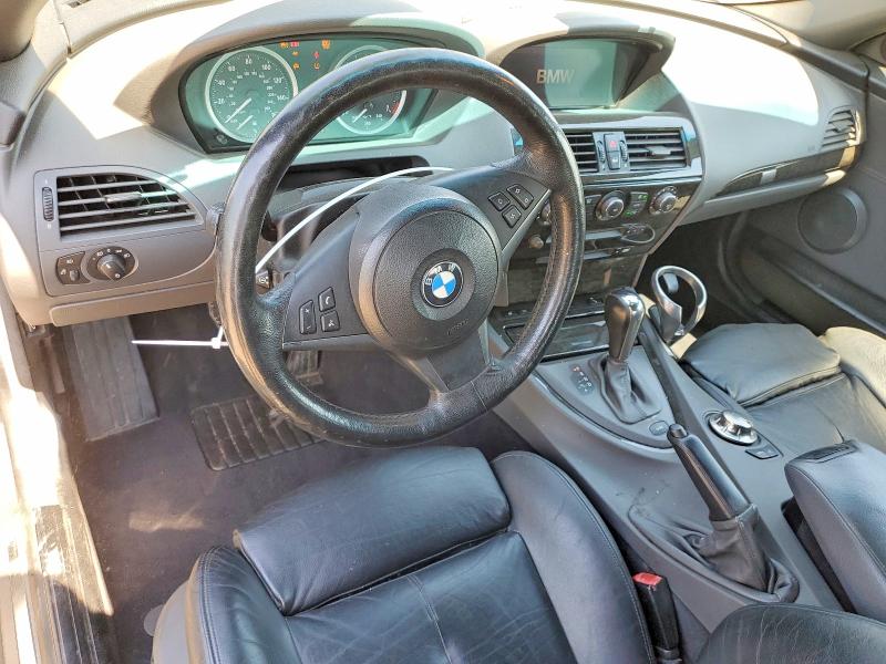 2005 BMW 6er VIN WBAEK734X5B326243 COPART salvage auction — FRONT END, Md - Cert Of Salvage > 75% Damage, sold $600 on 2026-07-14 (photo 8)