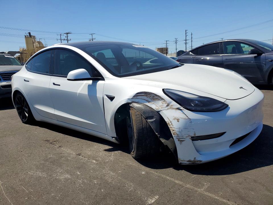 2022 Tesla Model 3 VIN 5YJ3E1EB3NF269245 COPART salvage auction — FRONT END, Ca - Salvage Certificate, sold $9,700 on 2026-07-15 (photo 4)