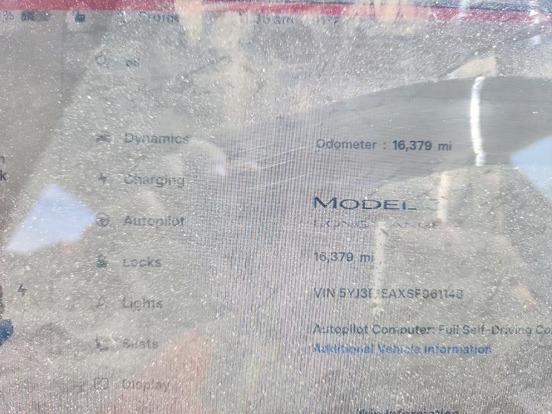 2025 Tesla Model 3 VIN 5YJ3E1EAXSF961148 COPART salvage auction — FRONT END, GA - CERT OF TITLE-SALVAGE, sold $6,500 on 2026-07-27 (photo 9)