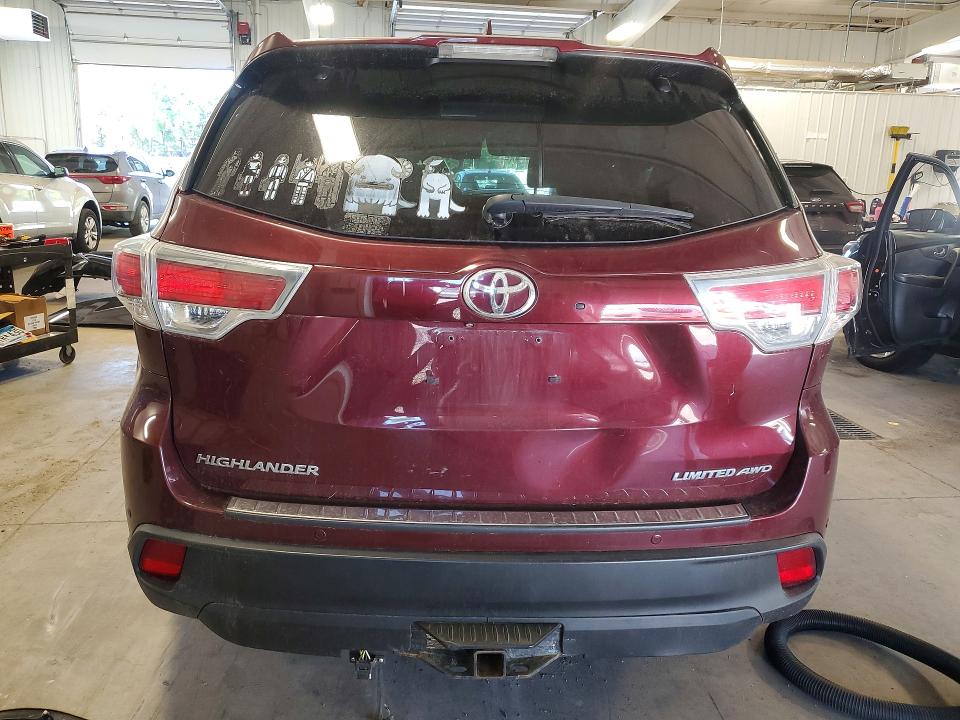 2015 Toyota Highlander VIN 5TDDKRFH2FS126685 COPART salvage auction — FRONT END, Mn - Cert Of Title-Salvage, sold $1,250 on 2026-07-21 (photo 6)
