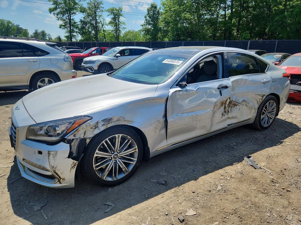2018 Genesis G80 VIN KMHGN4JE7JU246227 COPART salvage auction — FRONT END, Md - Cert Of Salvage > 75% Damage, sold $2,100 on 2026-07-31 (photo 1)