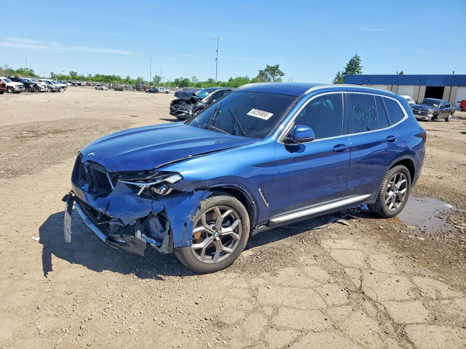2022 BMW X3 VIN 5UX53DP00N9N40198 COPART salvage auction — FRONT END, Mi - Certificate Of Title, sold $17,600 on 2026-07-17 (photo 1)