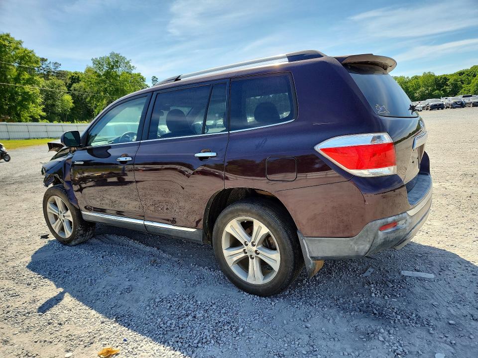 2012 Toyota Highlander VIN 5TDDK3EH9CS109070 COPART salvage auction — FRONT END, Nc - Salvage Certificate Of Title, sold $700 on 2026-07-29 (photo 2)