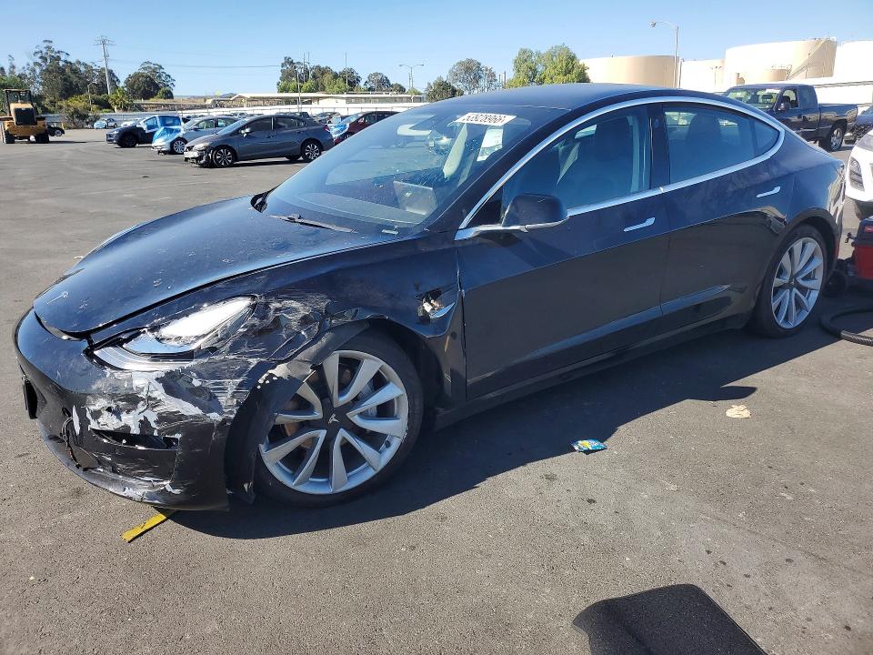 2018 Tesla Model 3 VIN 5YJ3E1EA9JF009305 COPART salvage auction — FRONT END, Ca - Salvage Certificate, sold $4,600 on 2026-07-15 (photo 1)