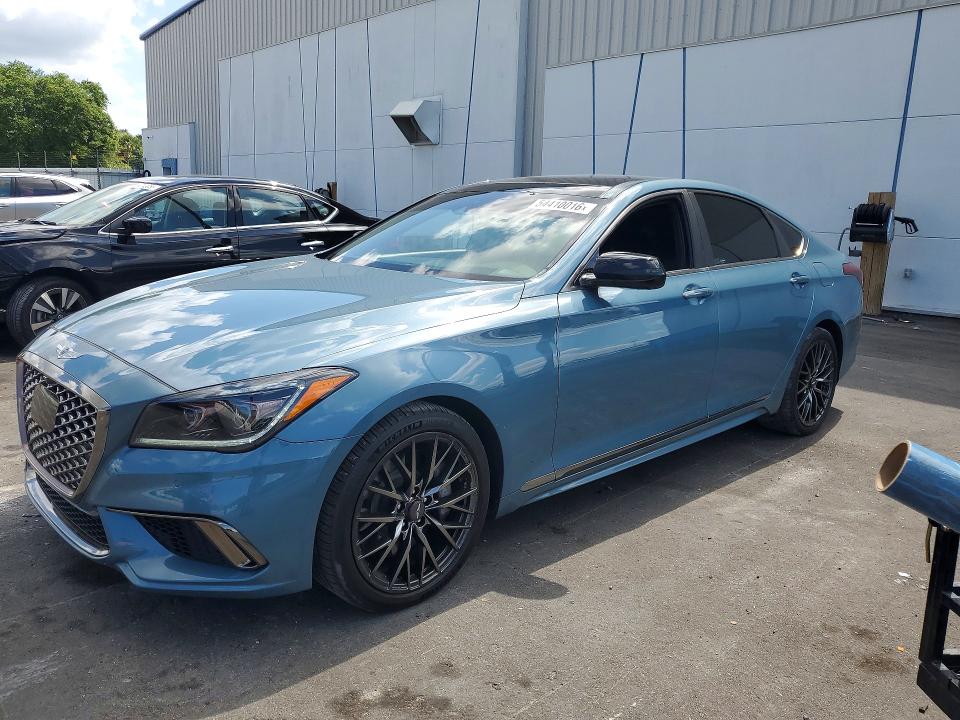 2018 Genesis G80 VIN KMHGN4JB9JU223148 COPART salvage auction — REAR END, Fl - Cert Of Title Slvg Rebuildable, sold $11,200 on 2026-08-03 (photo 1)