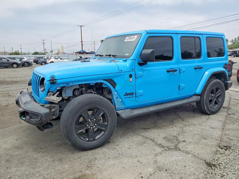 2021 Jeep VIN 1C4HJXEGXMW601028 COPART salvage auction — FRONT END, Ca - Salvage Certificate, sold $12,600 on 2026-07-02 (photo 1)
