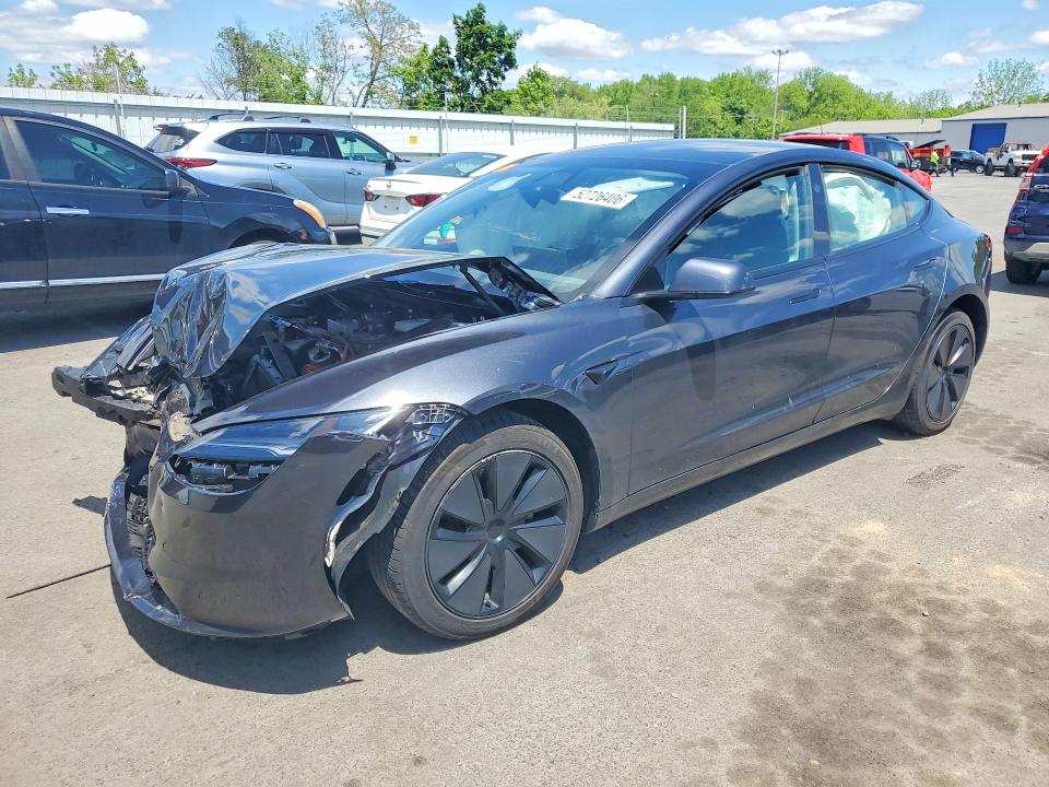 2025 Tesla Model 3 VIN 5YJ3E1EA9SF980158 COPART salvage auction — FRONT END, Nj - Cert Of Title-Salvage, sold $7,200 on 2026-07-28 (photo 1)
