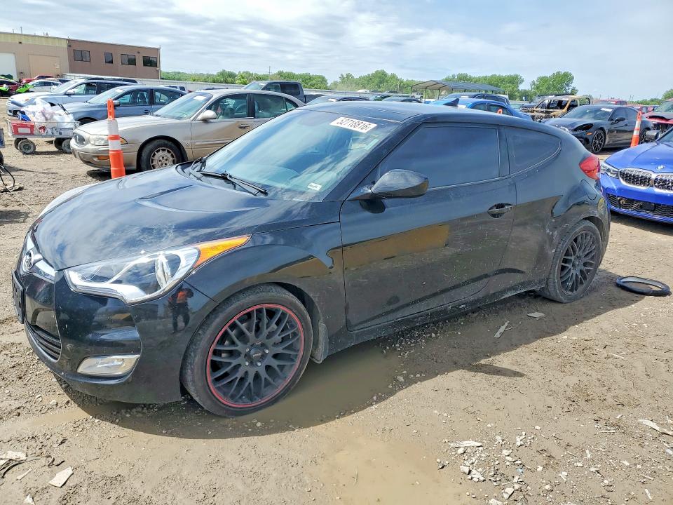 2012 Hyundai Veloster VIN KMHTC6AD6CU055926 COPART salvage auction — SIDE, KS - CERT OF TITLE-SALVAGE, sold $150 on 2026-07-28 (photo 1)
