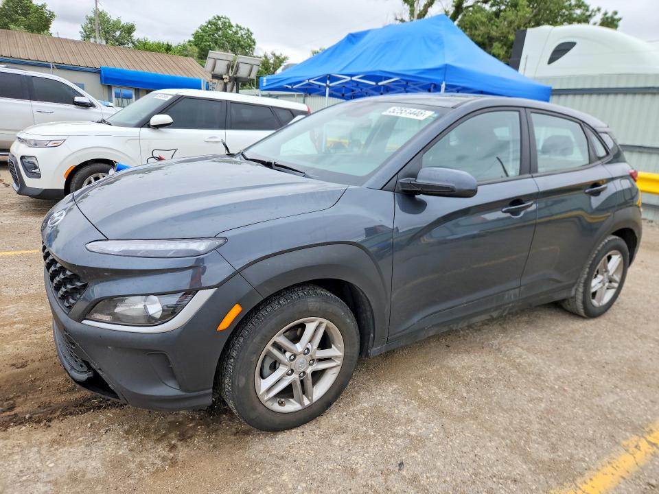 2022 Hyundai Kona VIN KM8K22ABXNU774363 COPART salvage auction — HAIL, Ks - Cert Of Title-Salvage, sold $4,050 on 2026-07-08 (photo 1)