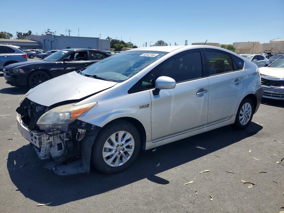 2012 Toyota Prius plug-in VIN JTDKN3DP3C3030132 COPART salvage auction — FRONT END, CA - SALVAGE CERTIFICATE, sold $4,400 on 2026-07-27 (photo 1)