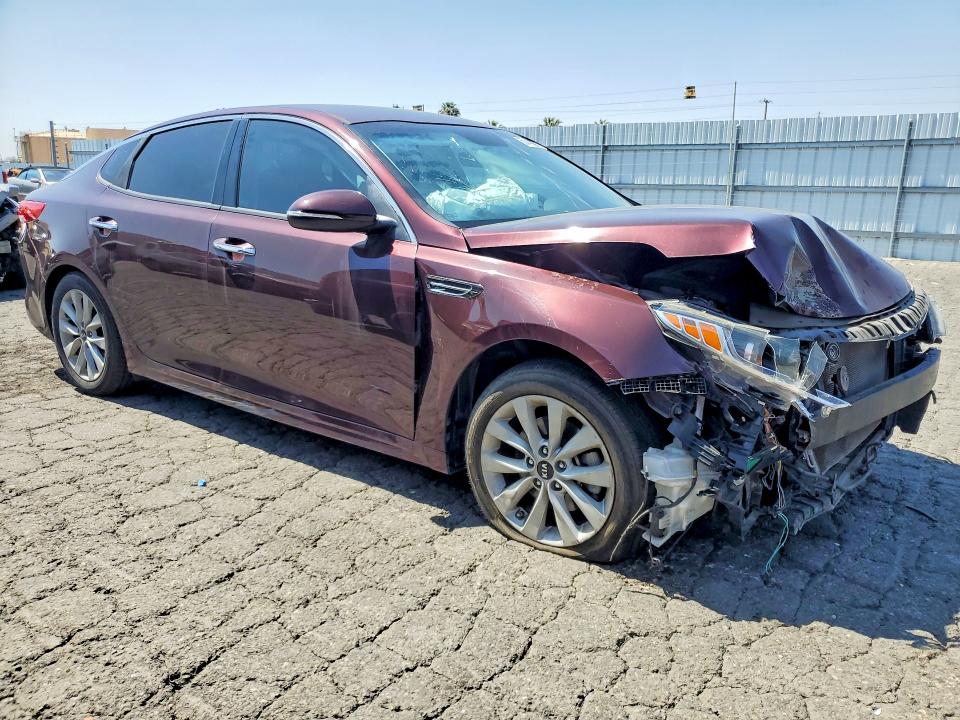 2016 Kia Optima VIN 5XXGU4L3XGG073286 COPART salvage auction — FRONT END, Salvage Title, sold $750 on 2026-07-16 (photo 4)