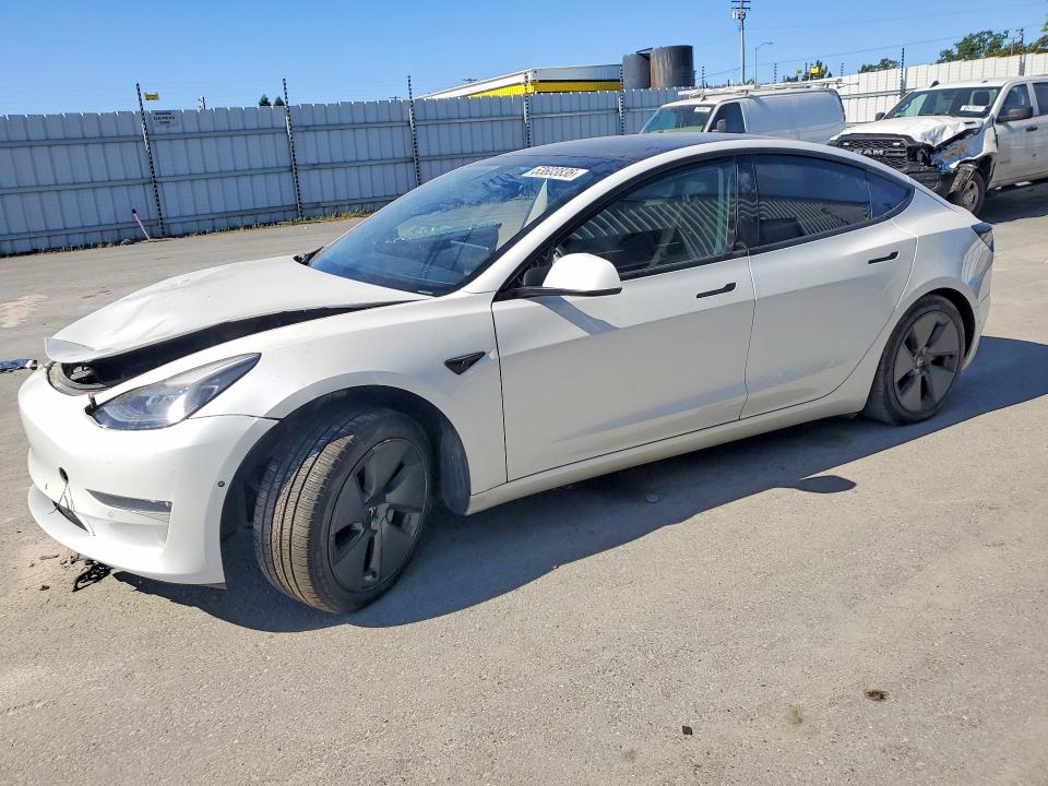 2021 Tesla Model 3 VIN 5YJ3E1EB6MF937909 COPART salvage auction — SIDE, Ca - Salvage Certificate, sold $3,400 on 2026-07-23 (photo 1)