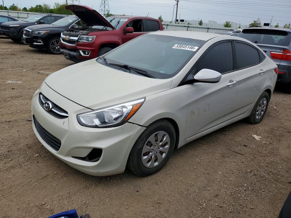 2017 Hyundai Accent VIN KMHCT4AE0HU233608 COPART salvage auction — FRONT END, Il - Salvage Certificate, sold $875 on 2026-07-28 (photo 1)