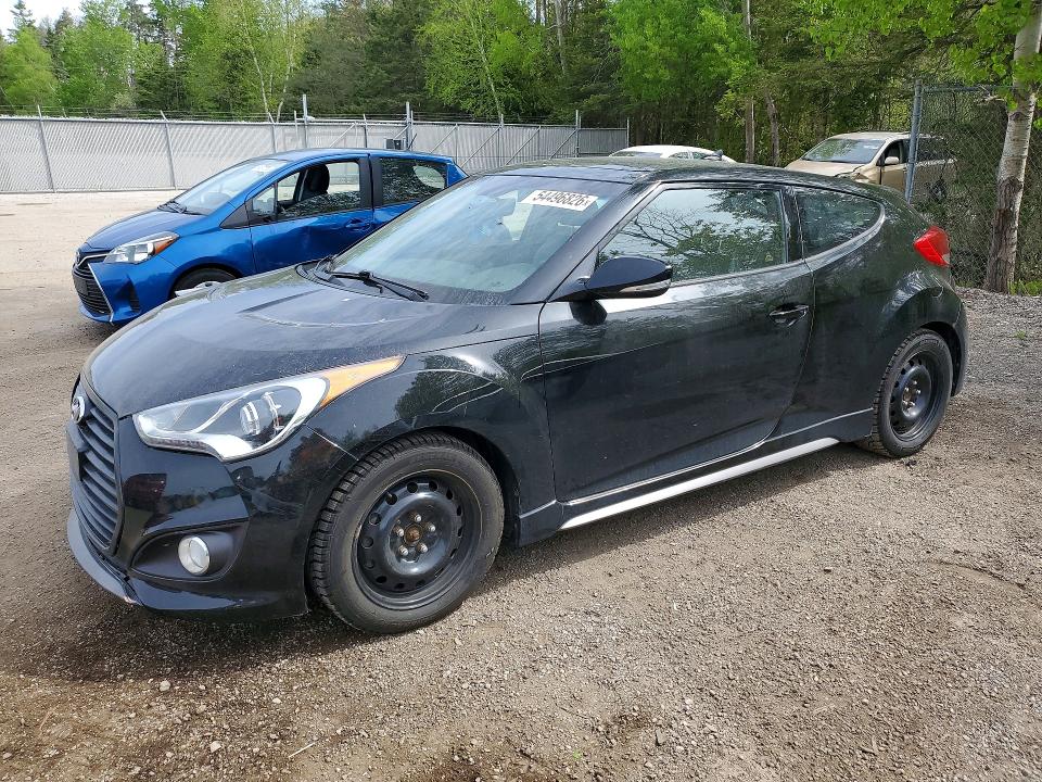 2013 Hyundai Veloster VIN KMHTC6AE8DU097203 COPART salvage auction — FRONT END, On - Permit Salvage, sold $750 on 2026-07-09 (photo 1)