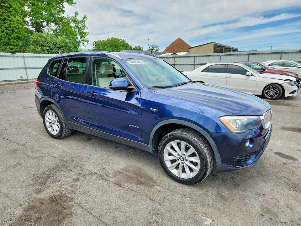 2017 BMW X3 VIN 5UXWX9C51H0D96504 COPART salvage auction — FRONT END, Nj - Cert Of Ttl W/Fld Slvg History, sold $7,000 on 2026-07-09 (photo 4)