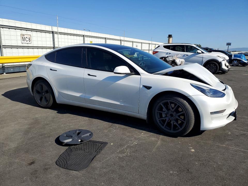 2021 Tesla Model 3 VIN 5YJ3E1EA6MF930613 COPART salvage auction — FRONT END, Ca - Salvage Certificate, sold $3,700 on 2026-07-15 (photo 4)