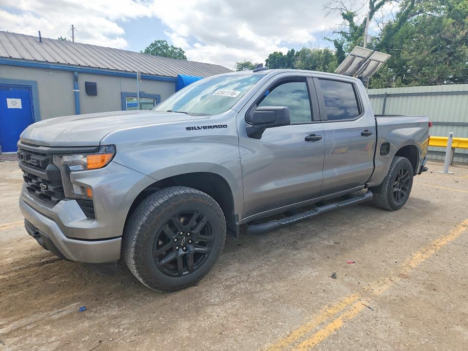 2023 Chevrolet Silverado VIN 1GCPDBEKXPZ252837 COPART salvage auction — HAIL, Ks - Cert Of Title-Salvage, sold $8,100 on 2026-07-29 (photo 1)
