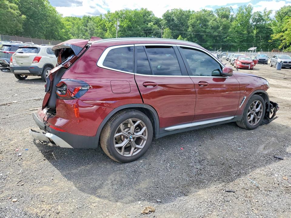 2022 BMW X3 VIN 5UX53DP03N9L62156 COPART salvage auction — REAR END, Md - Cert Of Salvage > 75% Damage, sold $5,600 on 2026-07-02 (photo 3)