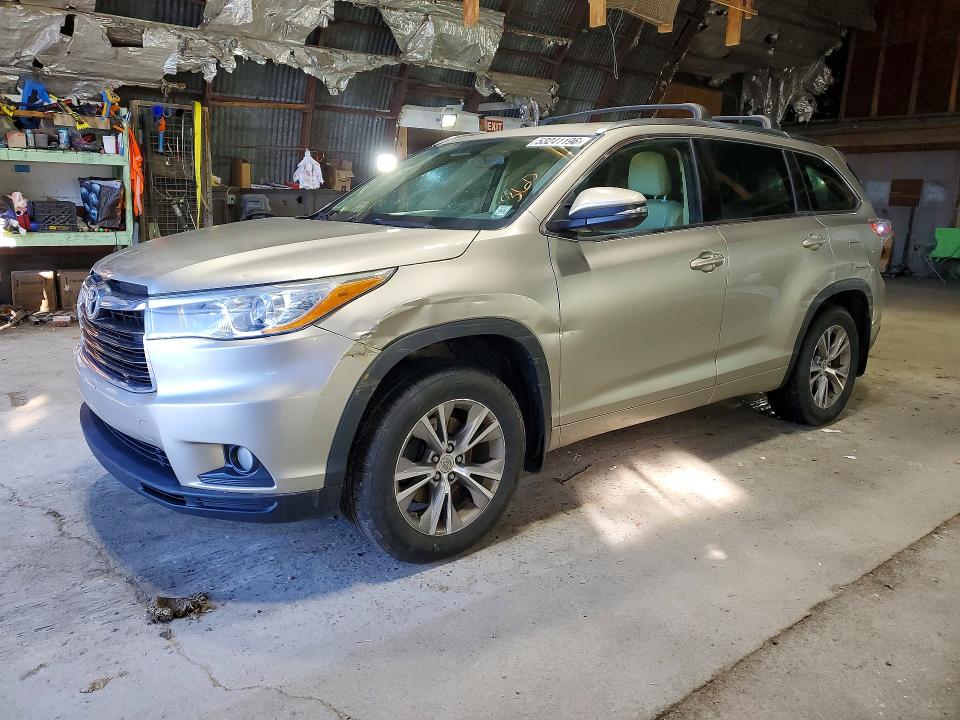 2014 Toyota Highlander VIN 5TDJKRFH8ES060645 COPART salvage auction — FRONT END, Ma - Cert Of Title-Reconstrctd Coll, sold $2,200 on 2026-07-27 (photo 1)