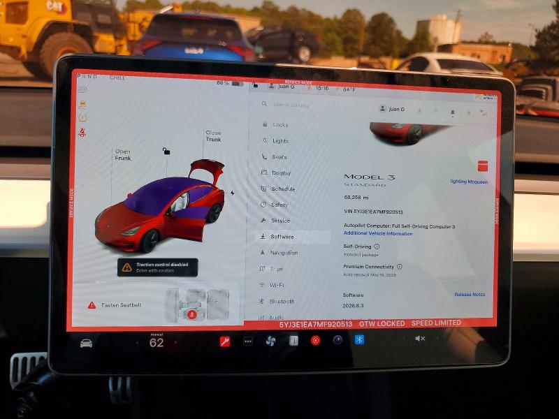 2021 Tesla Model 3 VIN 5YJ3E1EA7MF920513 COPART salvage auction — REAR END, Fl - Cert Of Title Slvg Rebuildable, sold $5,400 on 2026-07-24 (photo 9)
