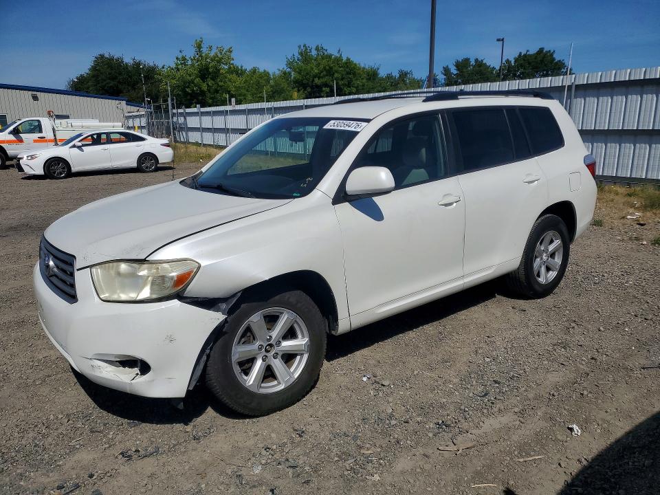 2008 Toyota Highlander VIN JTEDS41A882033494 COPART salvage auction — FRONT END, CA - SALVAGE CERTIFICATE, sold $1,300 on 2026-07-21 (photo 1)