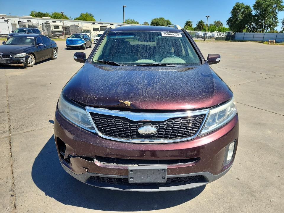 2014 Kia VIN 5XYKTCA68EG465759 COPART salvage auction — FRONT END, Ca - Salvage Certificate, sold $875 on 2026-07-13 (photo 5)