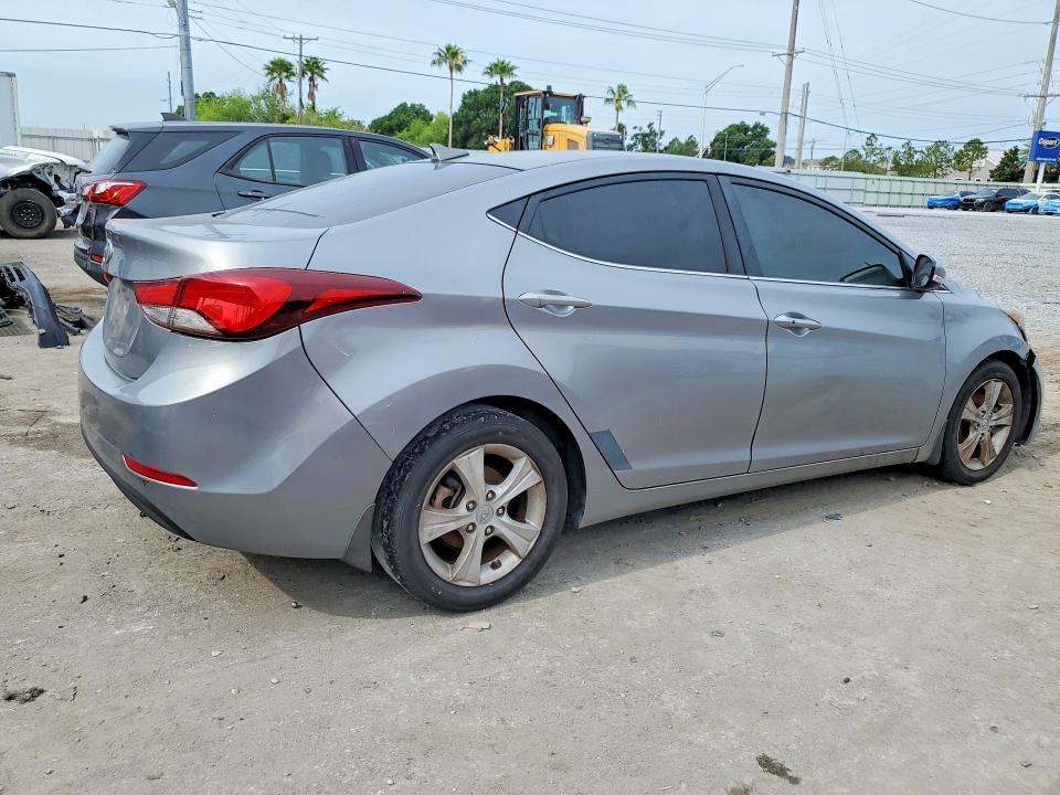 2016 Hyundai Elantra VIN KMHDH4AE2GU557311 COPART salvage auction — VANDALISM, Fl - Cert Of Title Slvg Rebuildable, sold $15 on 2026-07-21 (photo 3)