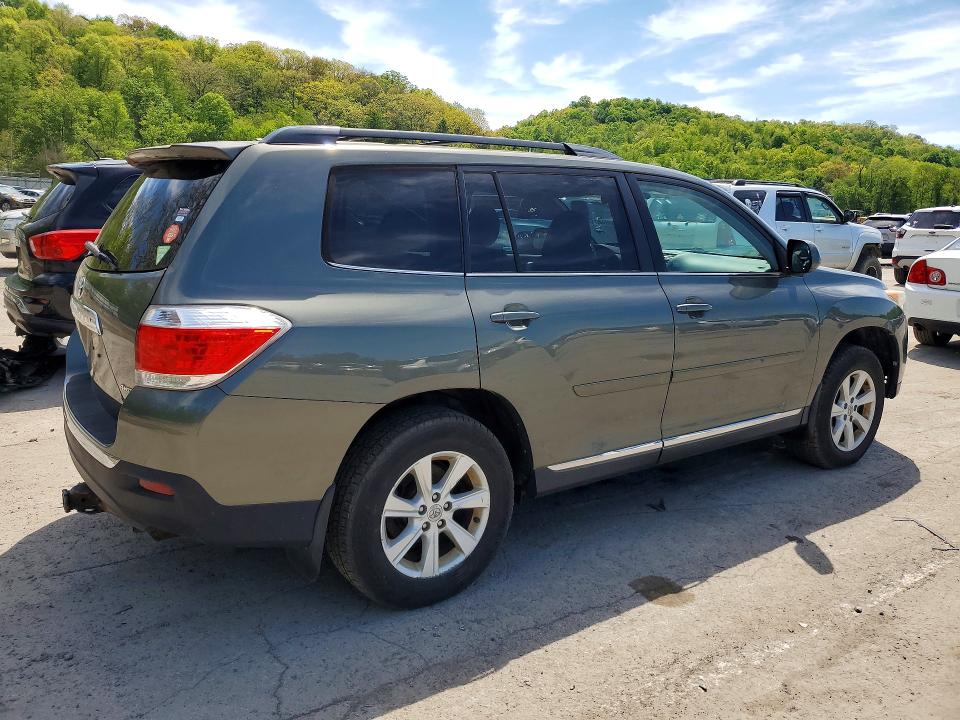 2012 Toyota Highlander VIN 5TDBK3EH7CS117224 COPART salvage auction — MECHANICAL, Pa - Cert Of Title, sold $4,550 on 2026-07-02 (photo 3)