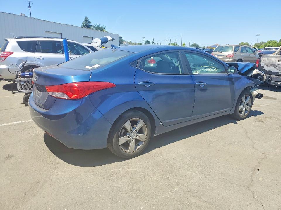 2013 Hyundai Elantra VIN KMHDH4AE1DU010882 COPART salvage auction — FRONT END, Ca - Salvage Certificate, sold $225 on 2026-07-06 (photo 3)
