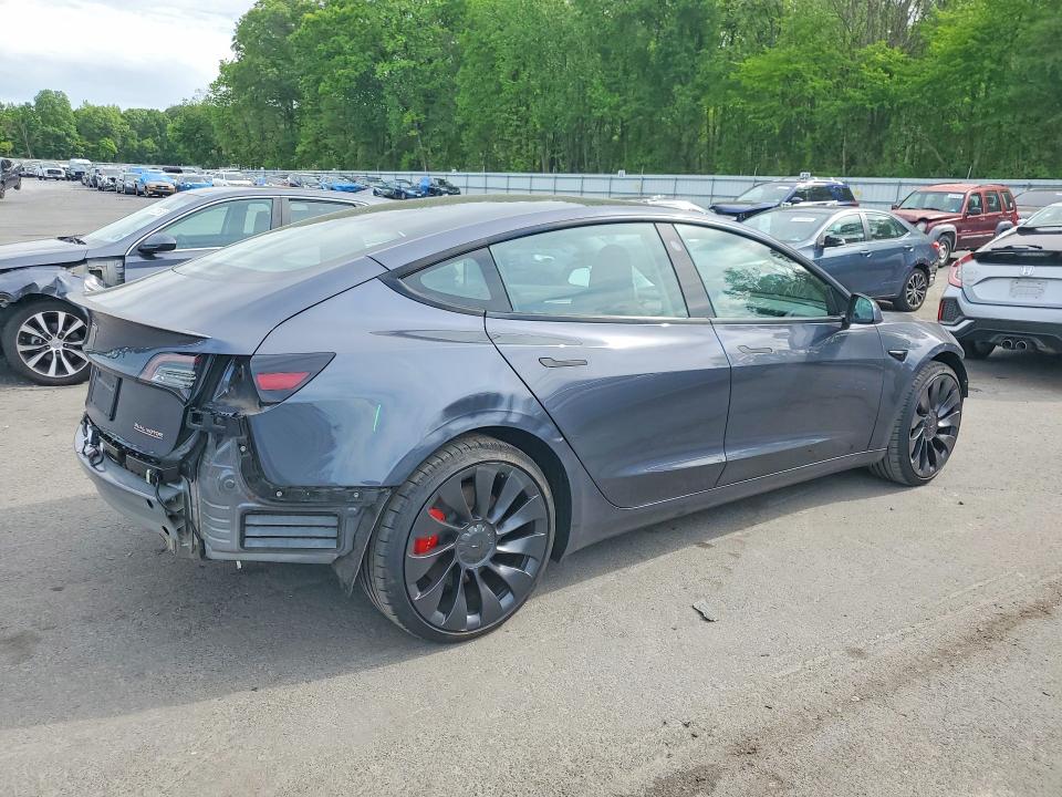 2022 Tesla Model 3 VIN 5YJ3E1EC2NF266314 COPART salvage auction — FRONT END, Nj - Cert Of Title-Salvage, sold $6,300 on 2026-07-21 (photo 3)