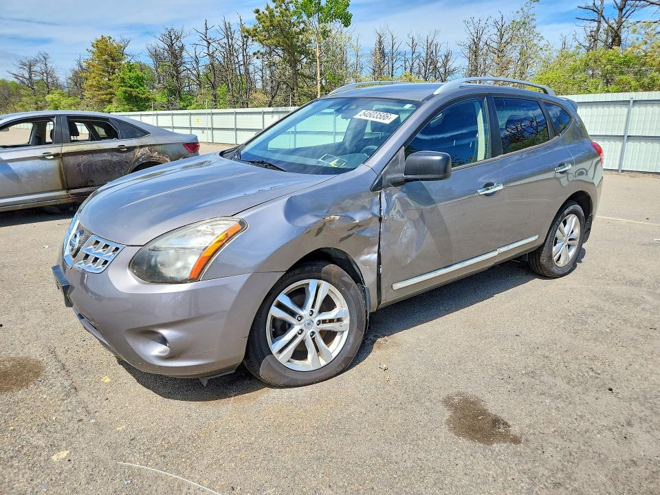 2015 Nissan Rogue VIN JN8AS5MV6FW765533 COPART salvage auction — FRONT END, NY - MV907A W/UNSATISFIED LIEN, sold $475 on 2026-07-27 (photo 1)