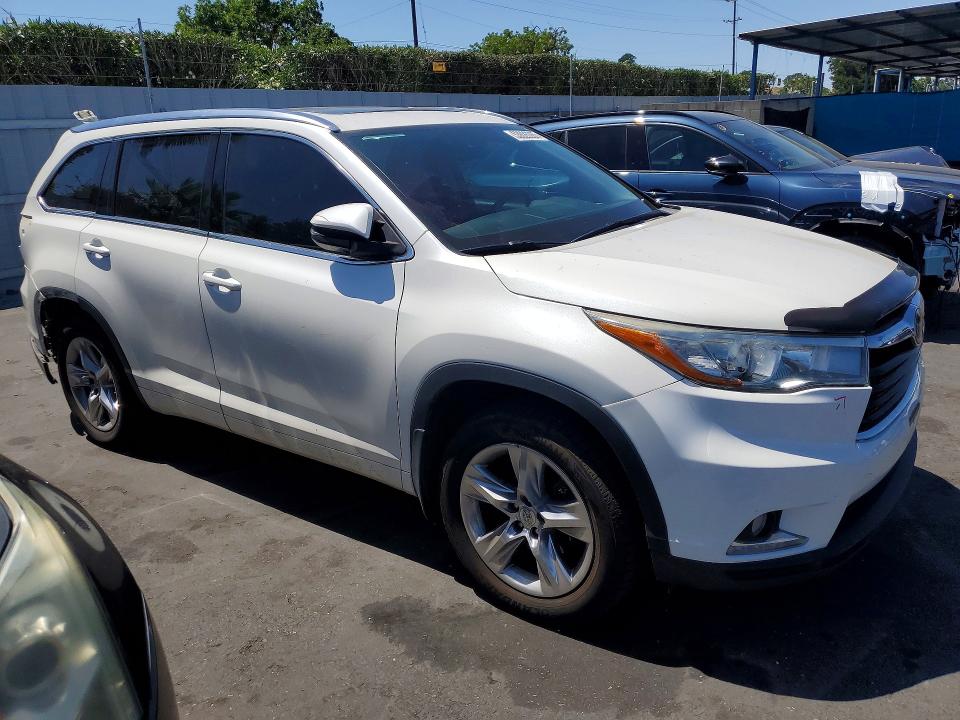 2015 Toyota Highlander VIN 5TDDKRFH1FS103446 COPART salvage auction — REAR END, Ca - Salvage Certificate, sold $9,100 on 2026-07-14 (photo 4)