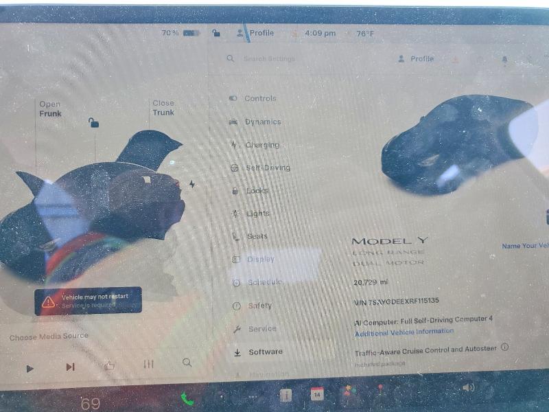 2024 Tesla Model y VIN 7SAYGDEEXRF115135 COPART salvage auction — SIDE, Ca - Salvage Certificate, sold $13,400 on 2026-07-31 (photo 9)