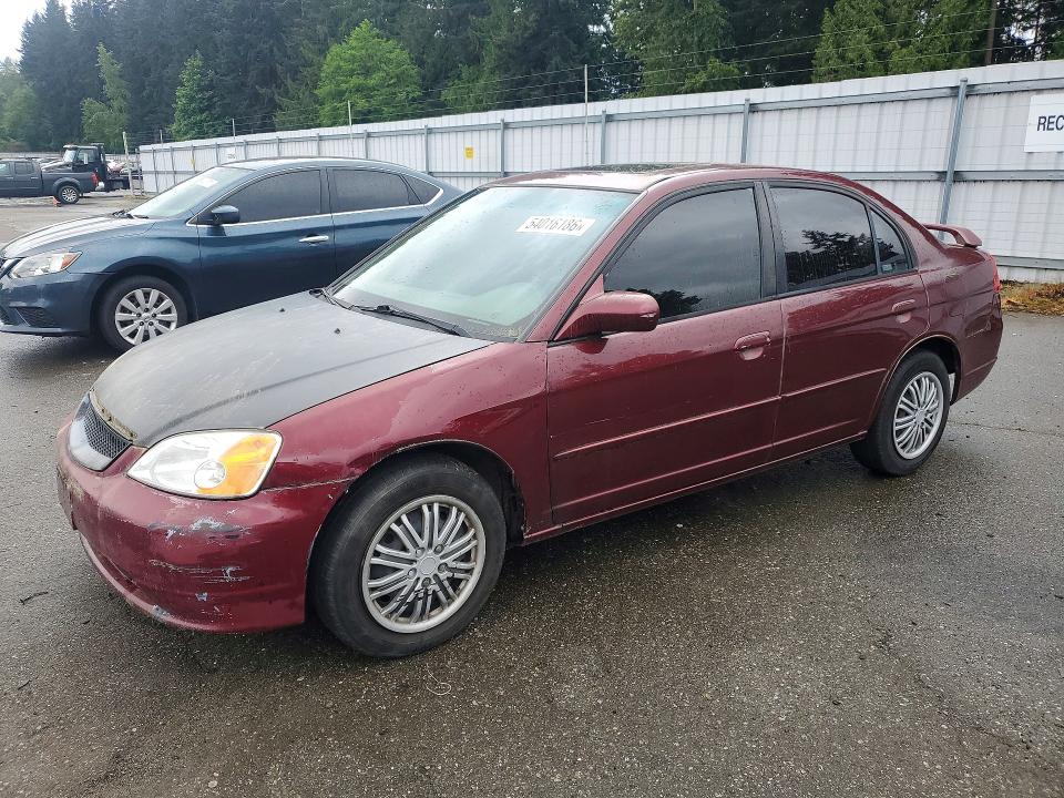 2003 Honda Civic VIN JHMES26763S001208 COPART salvage auction — FRONT END, Wa - Vehicle Cert Of Ownership-Titl, sold $250 on 2026-07-13 (photo 1)