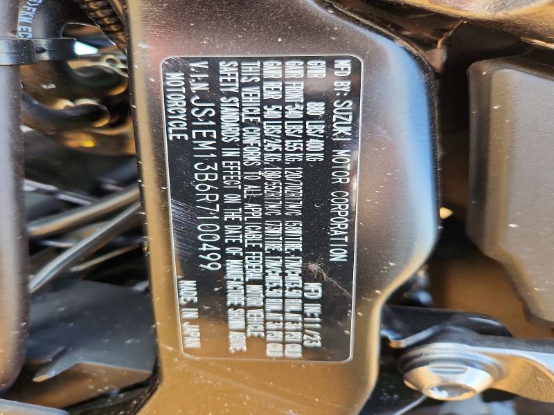 2024 Suzuki Gsx VIN JS1EM13B6R7100499 COPART salvage auction — FRONT END, Al - Cert Of Title-Salvage Title, sold $200 on 2026-07-22 (photo 9)