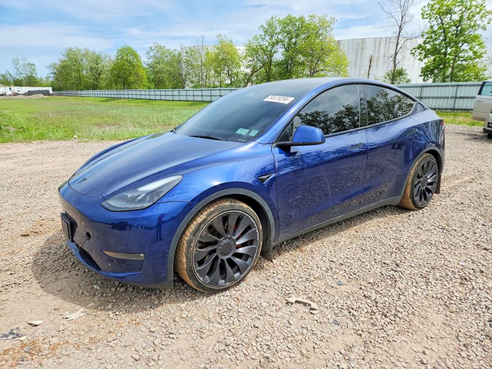 2023 Tesla Model y VIN 7SAYGDEF1PF856893 COPART salvage auction — SIDE, NY - MV-907A SALVAGE CERTIFICATE, sold $13,800 on 2026-07-06 (photo 1)
