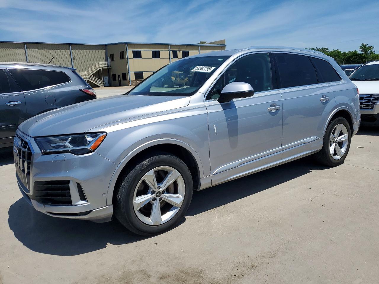 2021 Audi Q7 VIN WA1AJAF72MD014339 COPART salvage auction — Rear End, TX - CERTIFICATE OF TITLE (P), sold $15,500 on 2026-07-08 (photo 1)