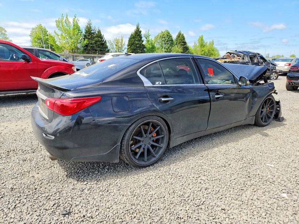 2014 Infiniti VIN JN1BV7AP2EM671526 COPART salvage auction — FRONT END, Or - Salvage Title Certificate, sold $200 on 2026-07-21 (photo 3)