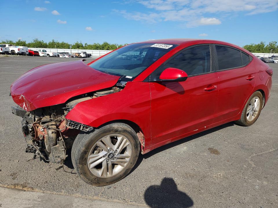 2019 Hyundai Elantra VIN KMHD84LF4KU739817 COPART salvage auction — FRONT END, Ca - Salvage Certificate, sold $925 on 2026-07-23 (photo 1)