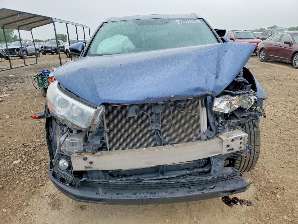 2016 Toyota Highlander VIN 5TDJKRFH9GS504862 COPART salvage auction — FRONT END, Mo - Salvage Certificate Of Title, sold $6,600 on 2026-07-23 (photo 5)