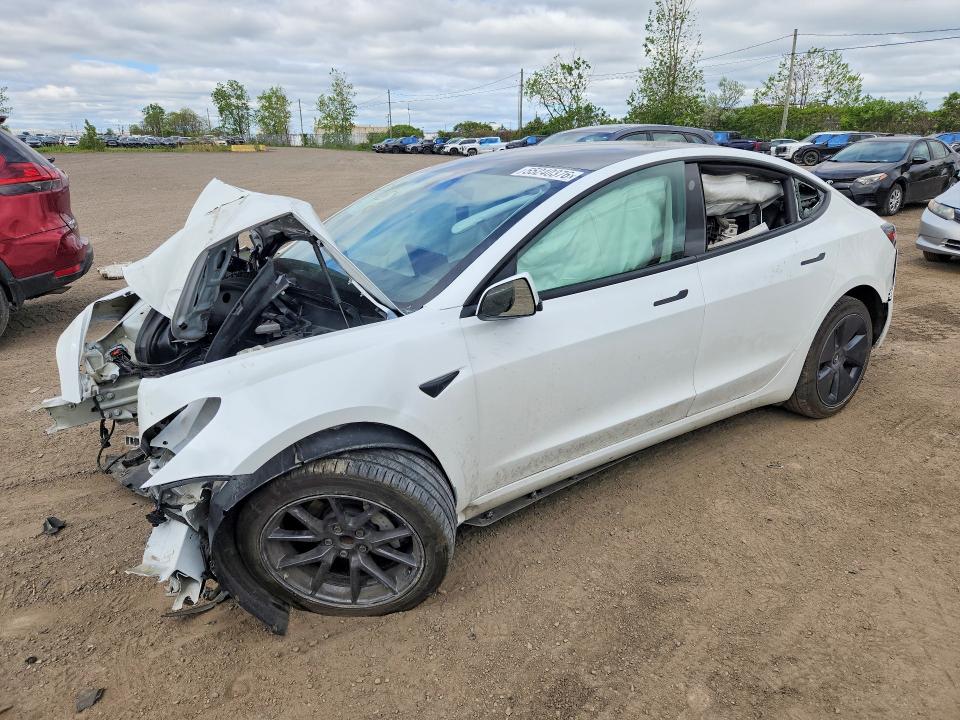 2022 Tesla Model 3 VIN 5YJ3E1EA3NF249164 COPART salvage auction — FRONT END, Qc - Irrecuperable, sold $325 on 2026-08-18 (photo 1)