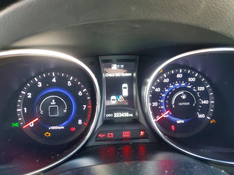 2014 Hyundai Santa fe VIN 5XYZU3LB4EG180563 COPART salvage auction — FRONT END, SC - CERT OF TITLE-SALVAGE, sold $450 on 2026-07-02 (photo 9)